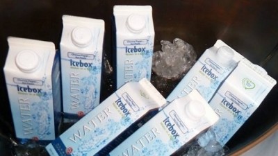 Icebox water is housed in paper-based cartons, instead of PET bottles