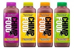 Chimp Food meal replacement drinks come in four flavors: orange, pineapple, grape & apple 